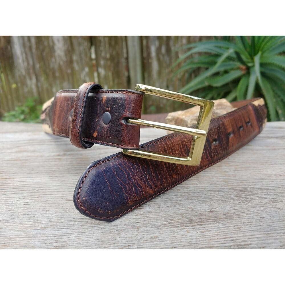 Vintage Western Laced Leather Belt By Roper